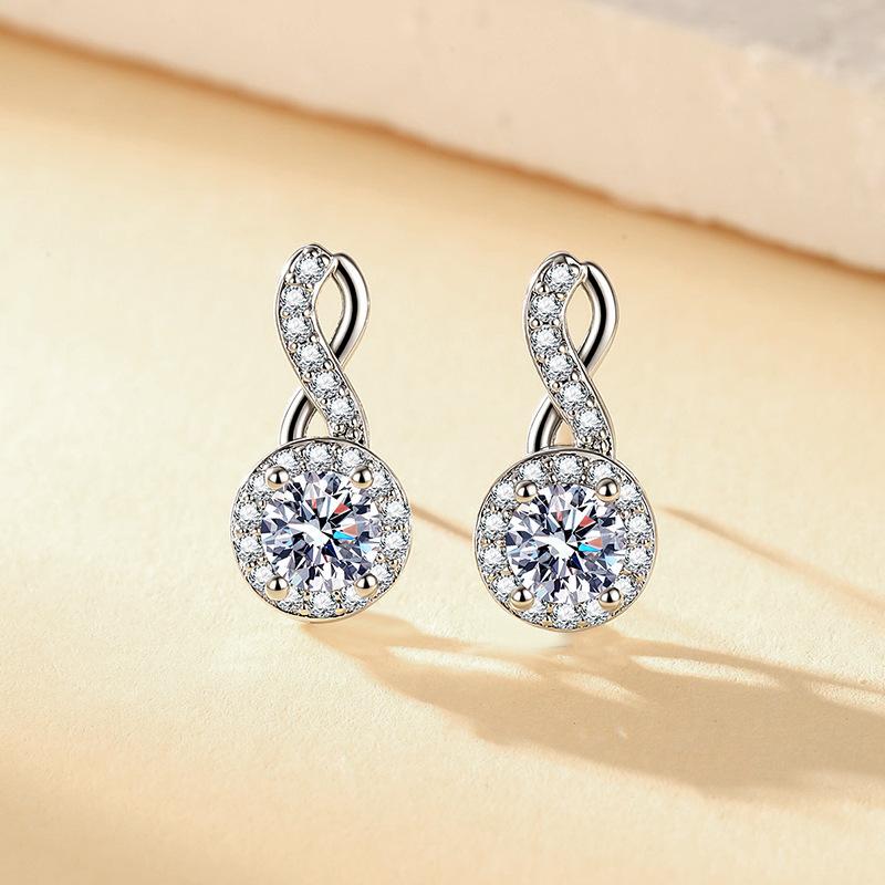 Earrings, Stud Earrings for Women s 8-character Round Bag Full of Diamonds D Eight Hearts and Eight Arrows, Zircon Earrings for Women 2026
