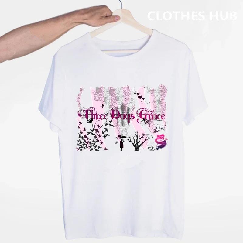 Three Days Grace Musikkband T-skjorte O-hals Korte ermer Sommer Casual Mote Unisex Unisex Og Wo Unisex T-skjorte