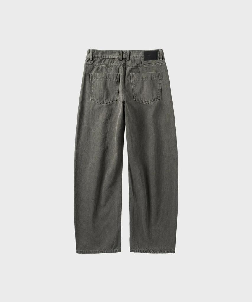 Non Blank Garment-Dyed Curved Denim Pants_Khaki
