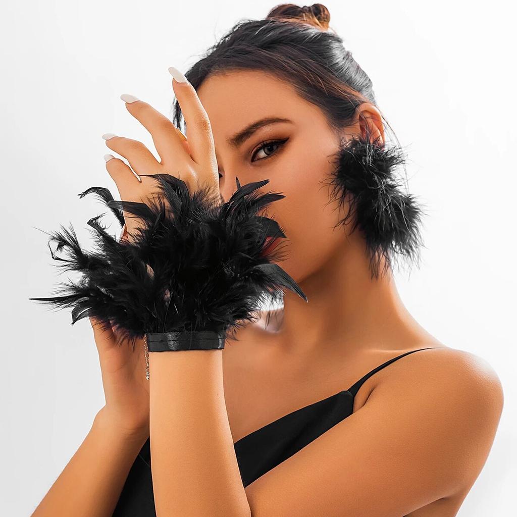 Elegant Trendy Multilayer White Natural Feather Bracelet for Women Korean Fashion Adjustable Bangles Y2K Jewelry Accessories New