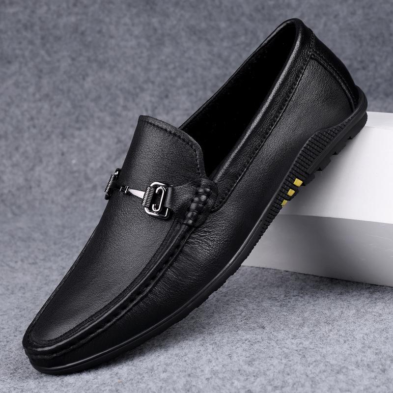 

Повседневная обувь для мужчин, удобные мужские мокасины из натуральной кожи, дизайнерские туфли ручной работы на плоской подошве, кроссовки Slip on Lazy Driving Brand Men Shoes 44 чёрный
