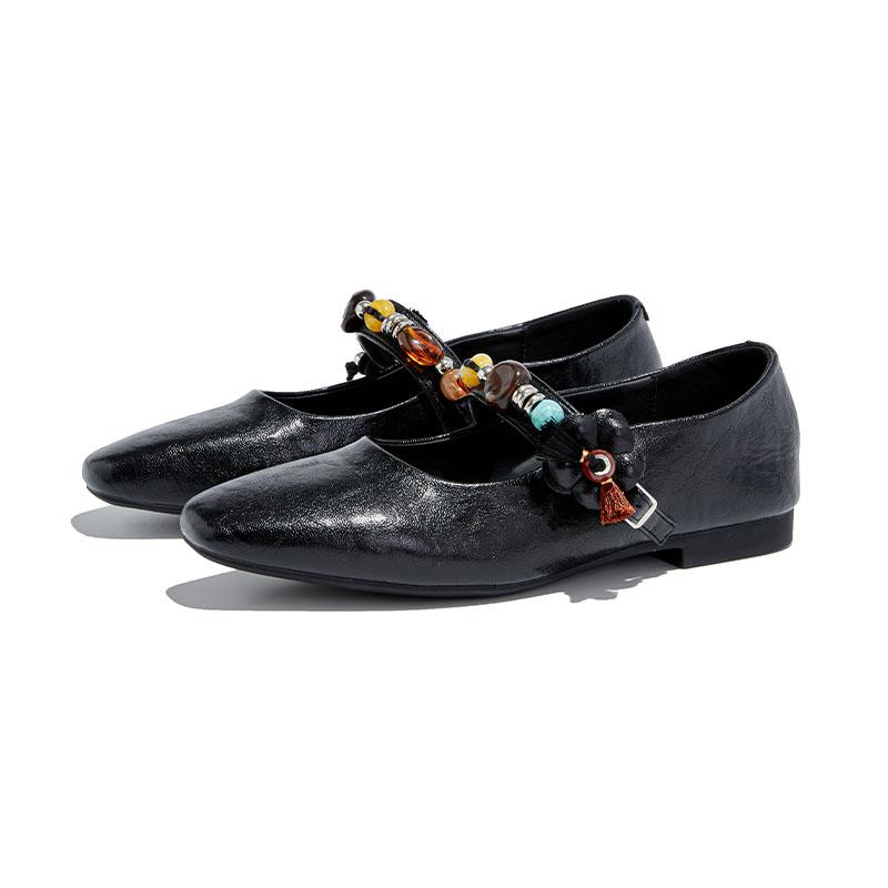Fashion 2025 New Women's Mary Janes Square-toe, Single-strap Ballet Shoes Women Shoes Large-size Pumps Female Flats