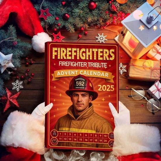 Firefighter Tribute Advent Calendar Christmas Countdown Calendar with 24 Mini Firefighter Figurines Firefighter-Themed Xmas Advent Calendar
