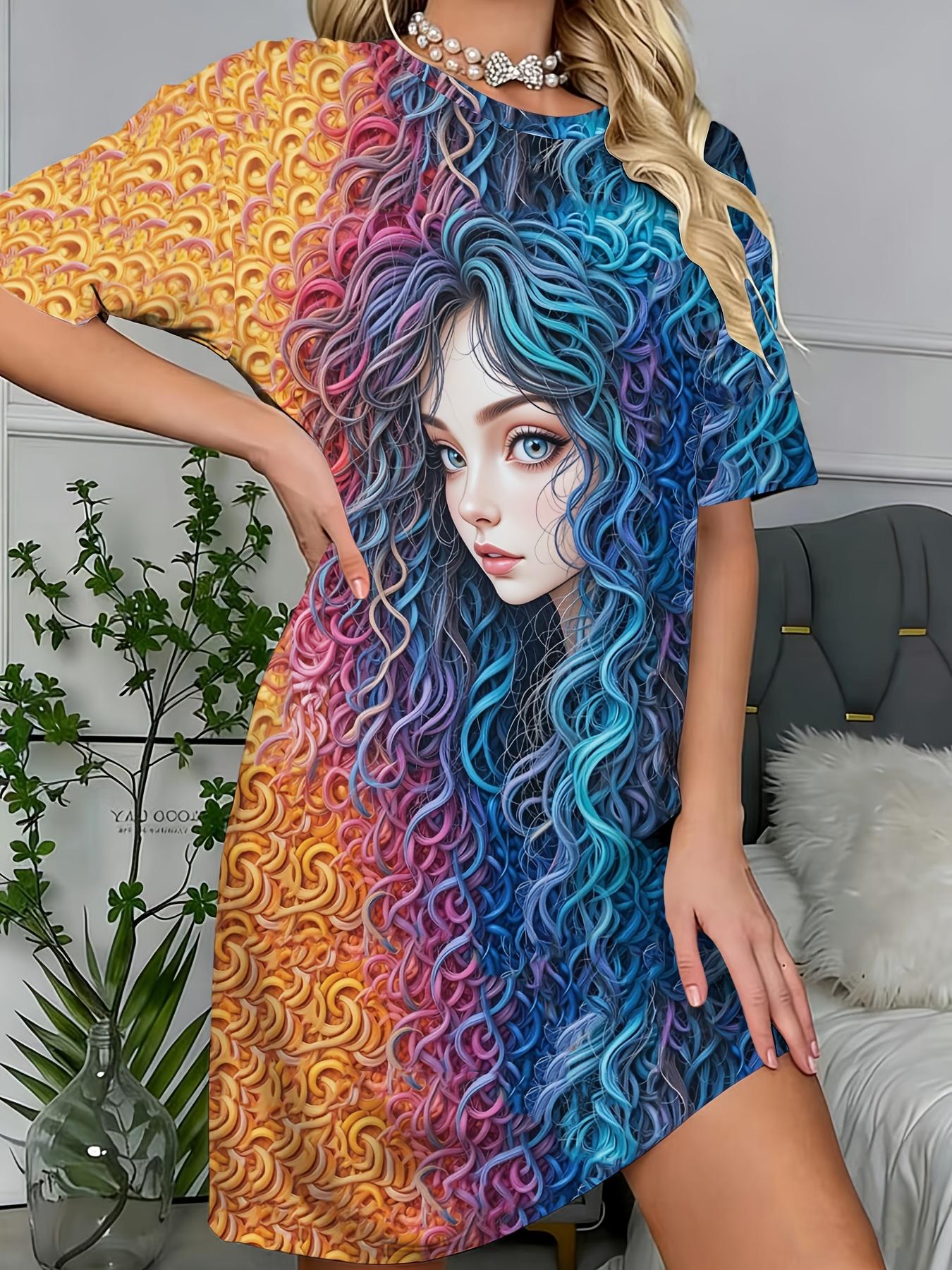 

A Soft-Touch Printed Casual Dress for Long-Haired in Western Style. Perfect for Home Wear. This Loose And Relaxed High-Fashion Loungewear Is a Comfort 7XL дубильная кора