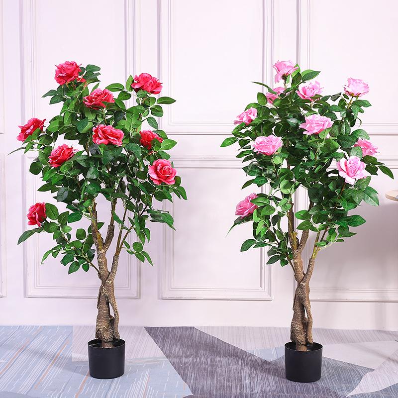 Artificial Potted Rose Peony Flower - Indoor Decorative Bonsai Plant