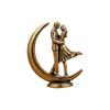 Brass Couple Hugging Statue Modern Art Figurine Handcrafted Polished Lover Ornament For Bedroom Living Room Home Decor