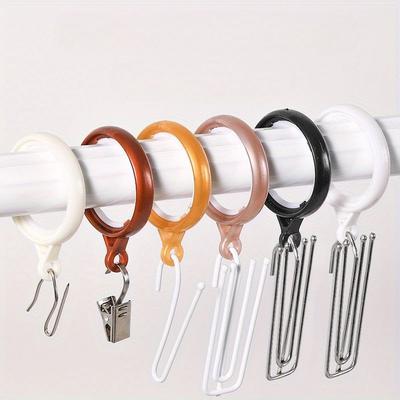 30Pcs Classic Style PP Curtain Rings with Eyelet - Durable, Rust Resistant, Solid Construction for Curtain Rods