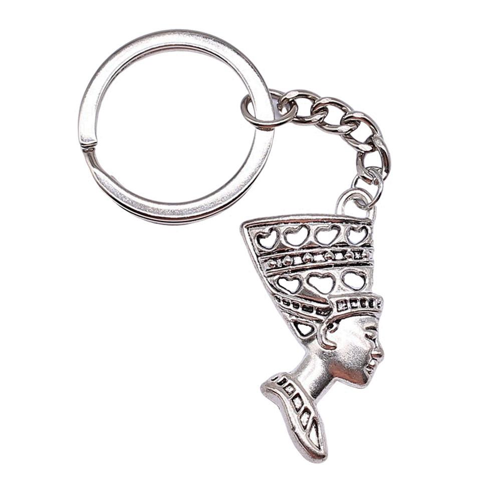 Egyptský faraon Klíčenka s přívěskem Starověký faraon Hlavní amulet Kroužek 28 mm