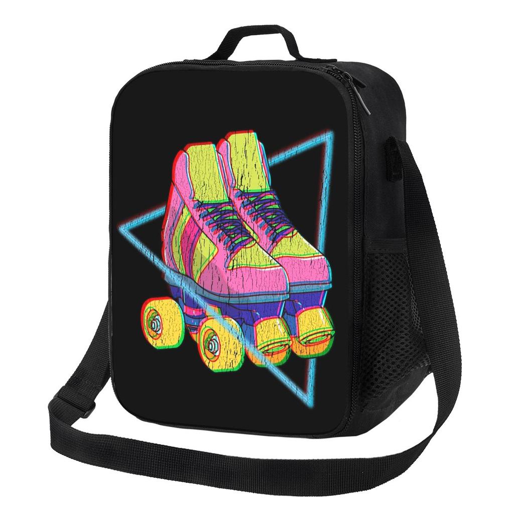 Retro Roller Skates Colorful Insulated Lunch Bag for School Picnic Storage Food Boxes Leakproof Container Thermal Lunch Box Tote