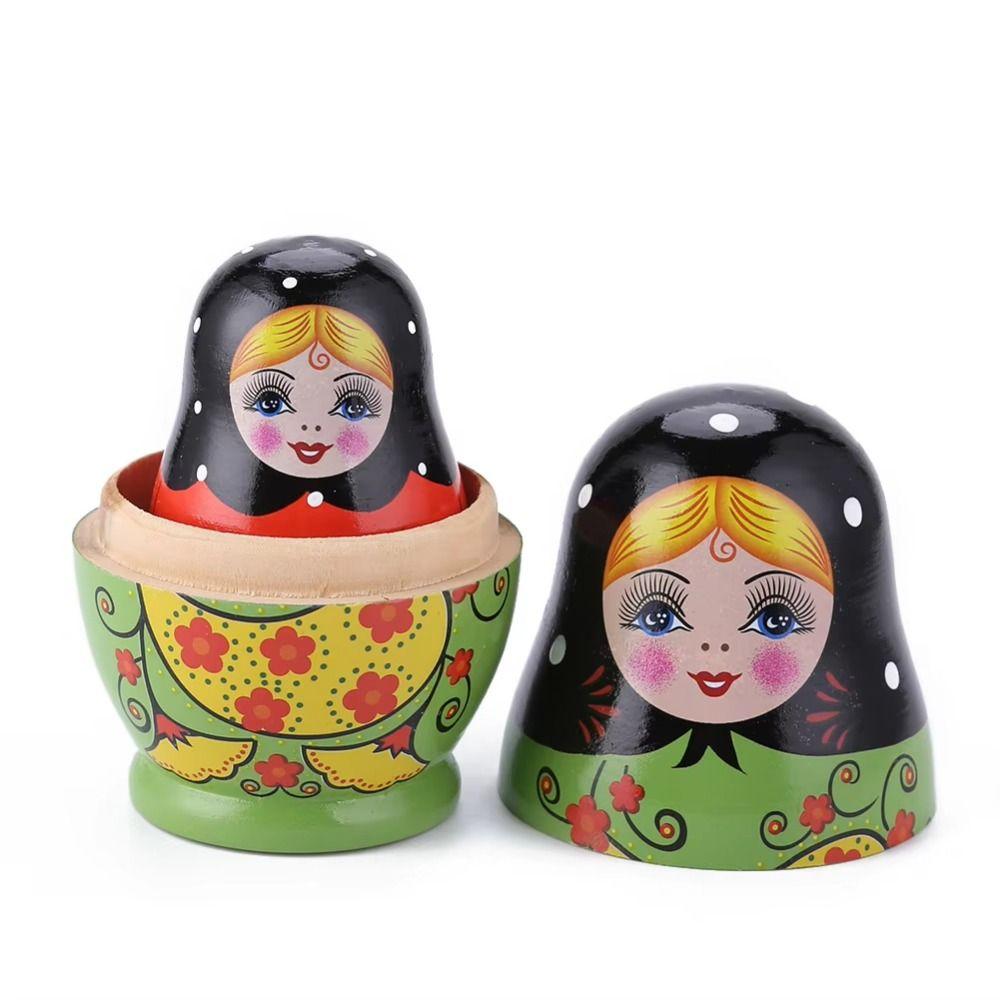 DIY Paint Nesting Dolls Wooden Stacking Dolls Decorations Matryoshka Doll Toys  Chidrens Gift