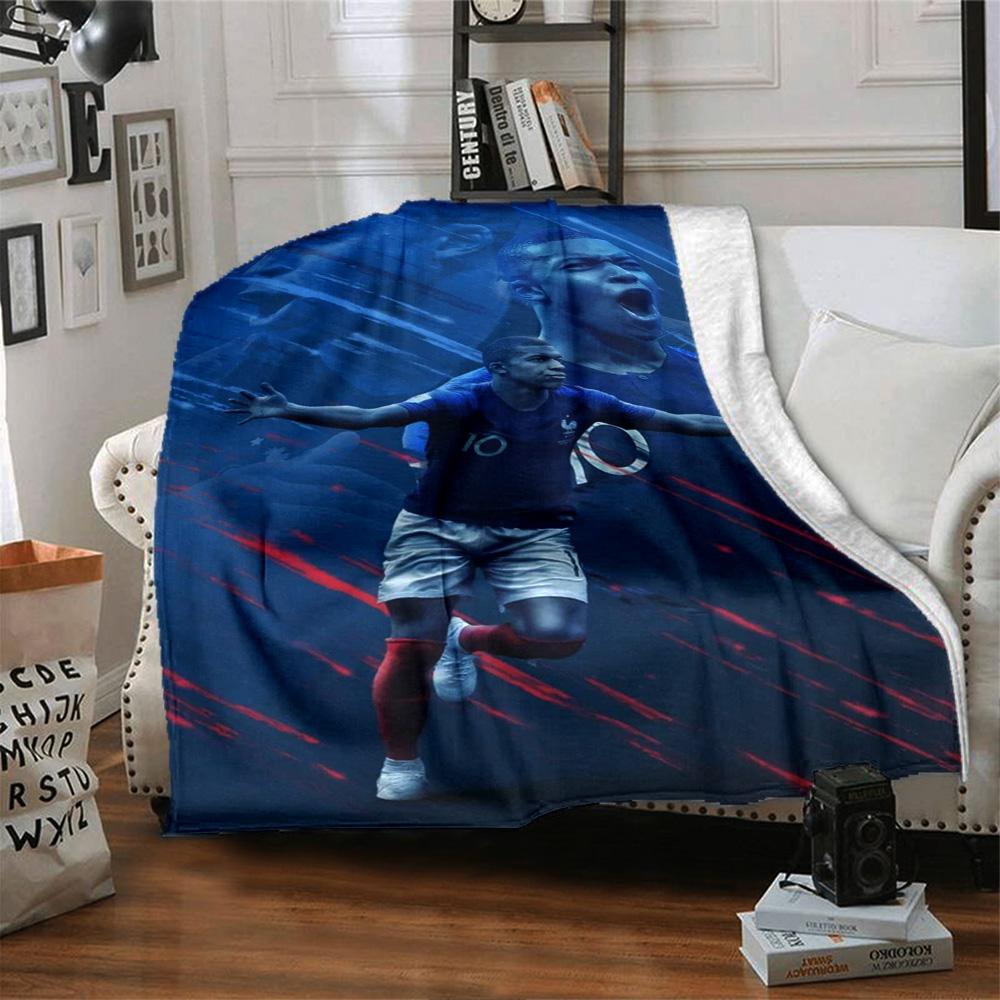 Star Player Kylian Mbappé Blanket Soft Warm Cozy Suitable for Bed Chair Livingroom for All Seasons Playful Design Gift for Travel Home Birthdays