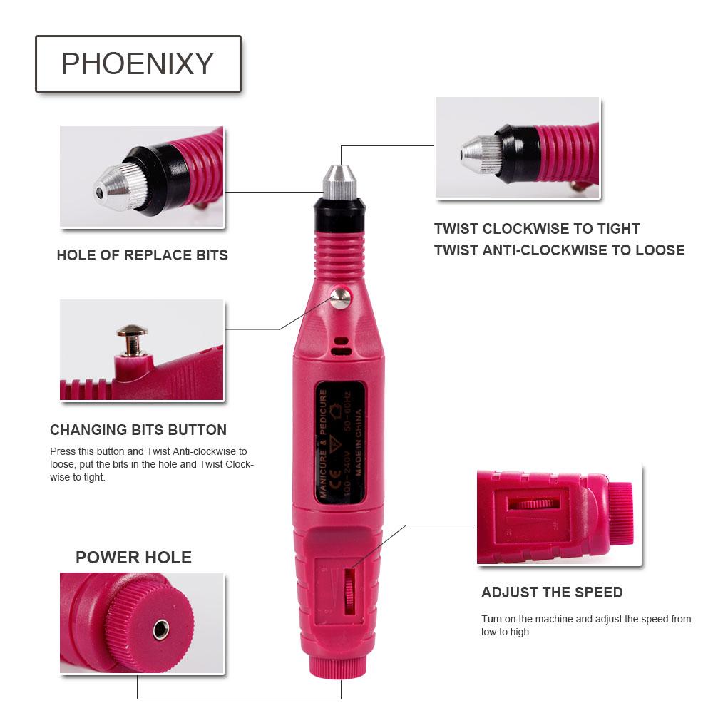 PHOENIXY 30 Colors Gel Nail Polish with USB Nail Drill Machine 48W UV LED Lamp Top Base Coat Manicure Set and DIY Nail Art Decoration Tools