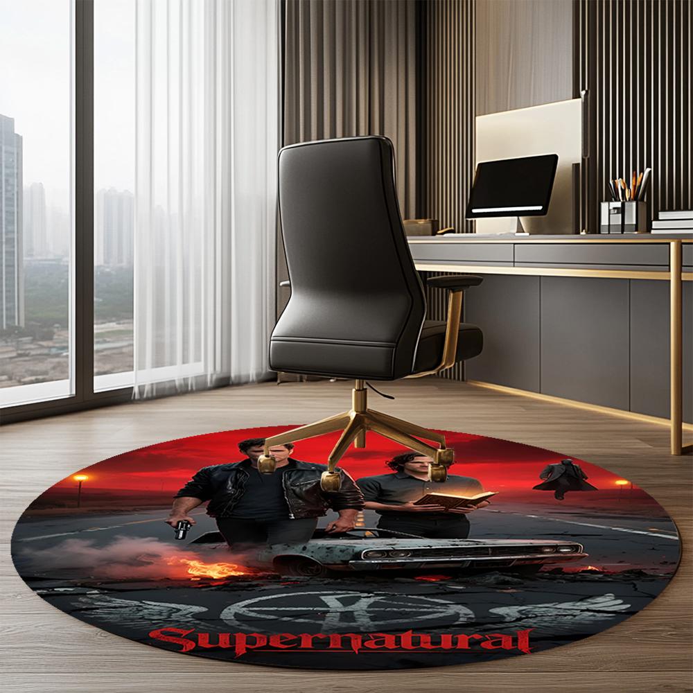Supernatural Printed Round Rug Carpet Chair Rug Area Rug Entryway Doormats,for Office Chair Living Room Bedroom Kitchen Room.
