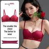 Petal Red Seamless Strapless Push-Up Bra - Anti-Sag, Breathable, Thin, Enhances Small Chest  