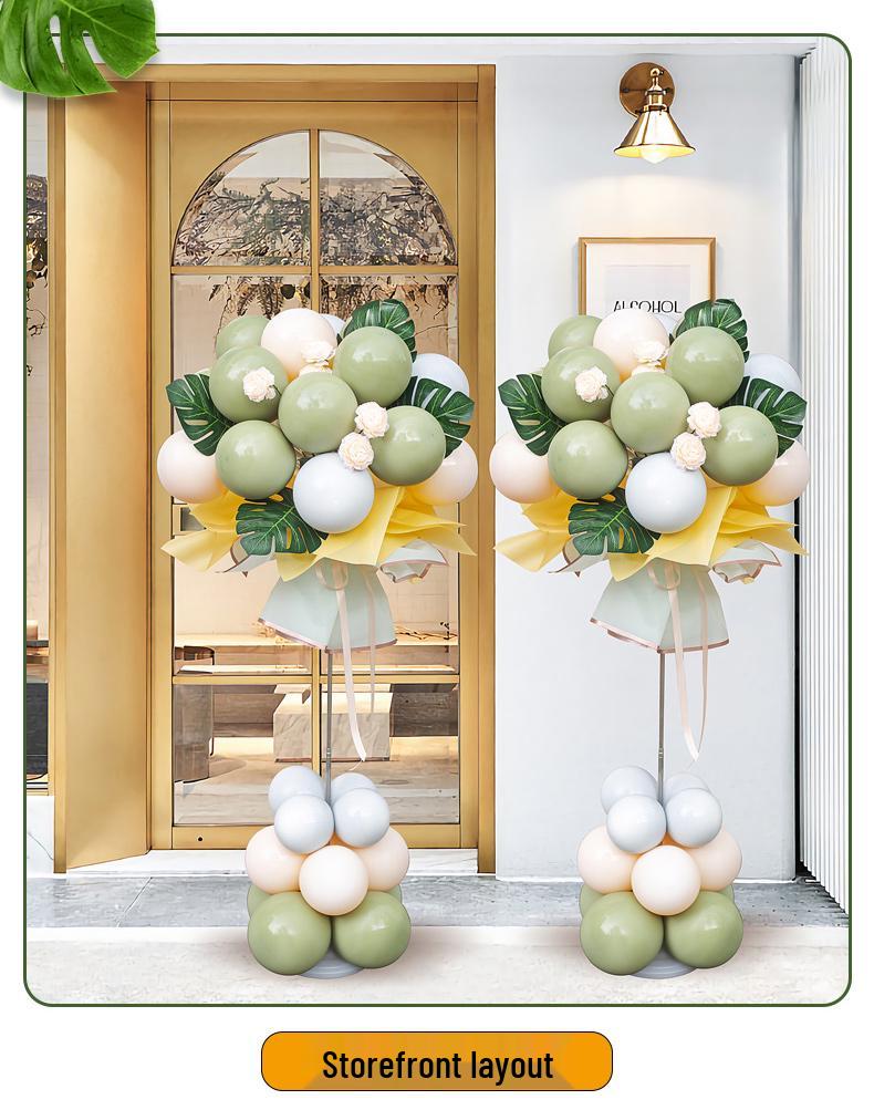 Orange Balloon Column Flower Basket Decoration for Events and Venues