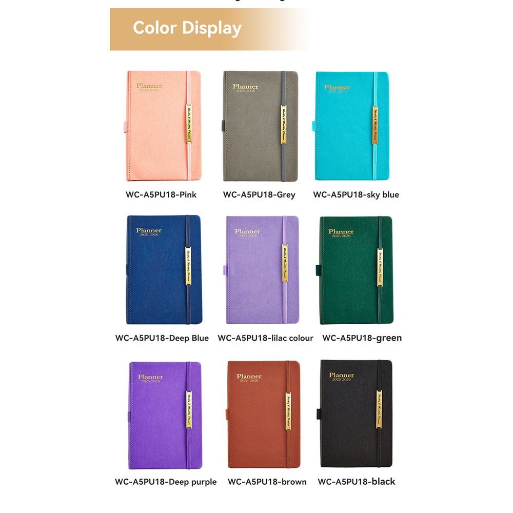 Efficient Hardcover Calendar A5 Size Agenda Notebook Convenient Weekly & Monthly Planner  Office