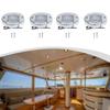 4 Pcs LED Boat Light 12V Round Marine Lamp LED Transom Mount Light for Boat Deck
