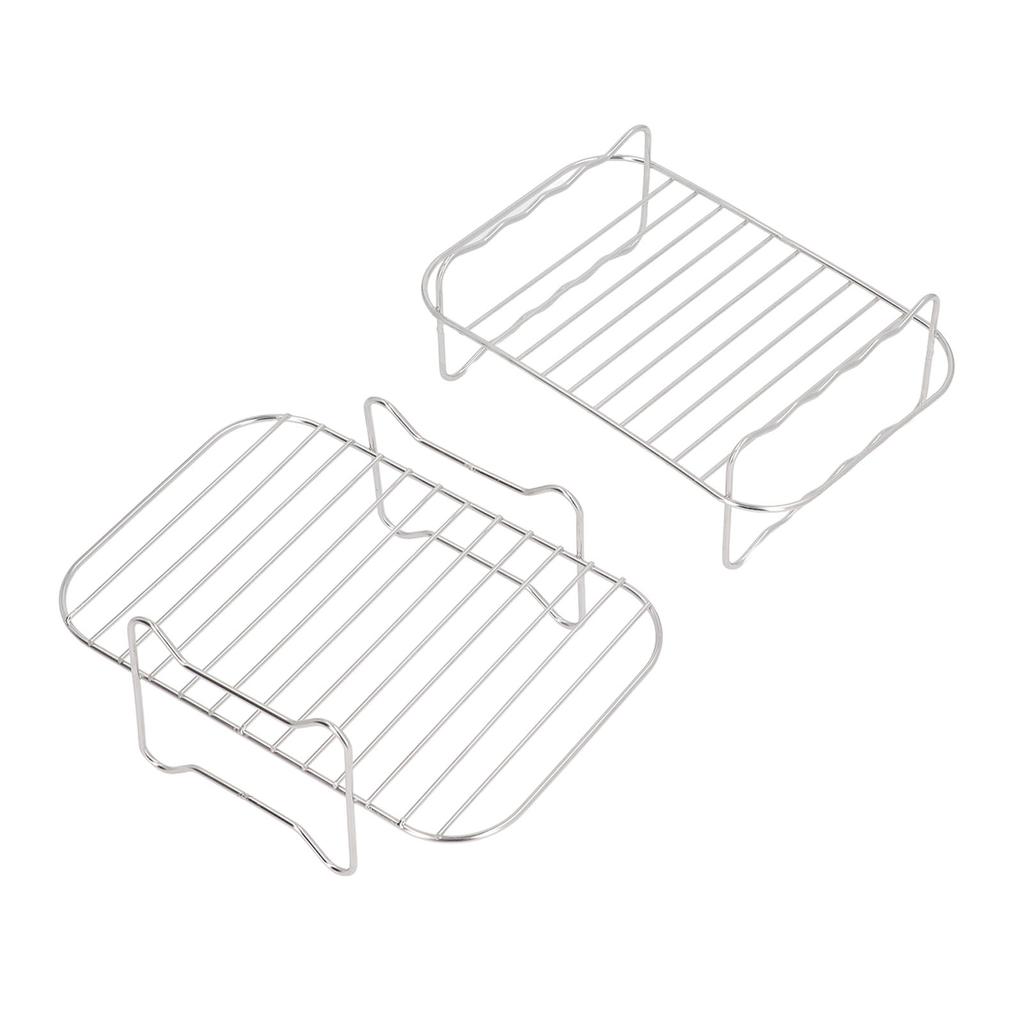 Double Layer Baking Grill Stainless Steel Dishwasher Safe Heat Evenly Fryer Skewer Rack for Cooking