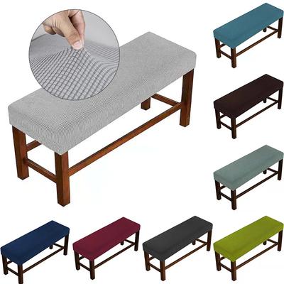Stretch Jacquard Dining Long Bench Cover Thickened Living Room Anti-Dust Removable Bench Slipcover Washable Bench Seat Protector