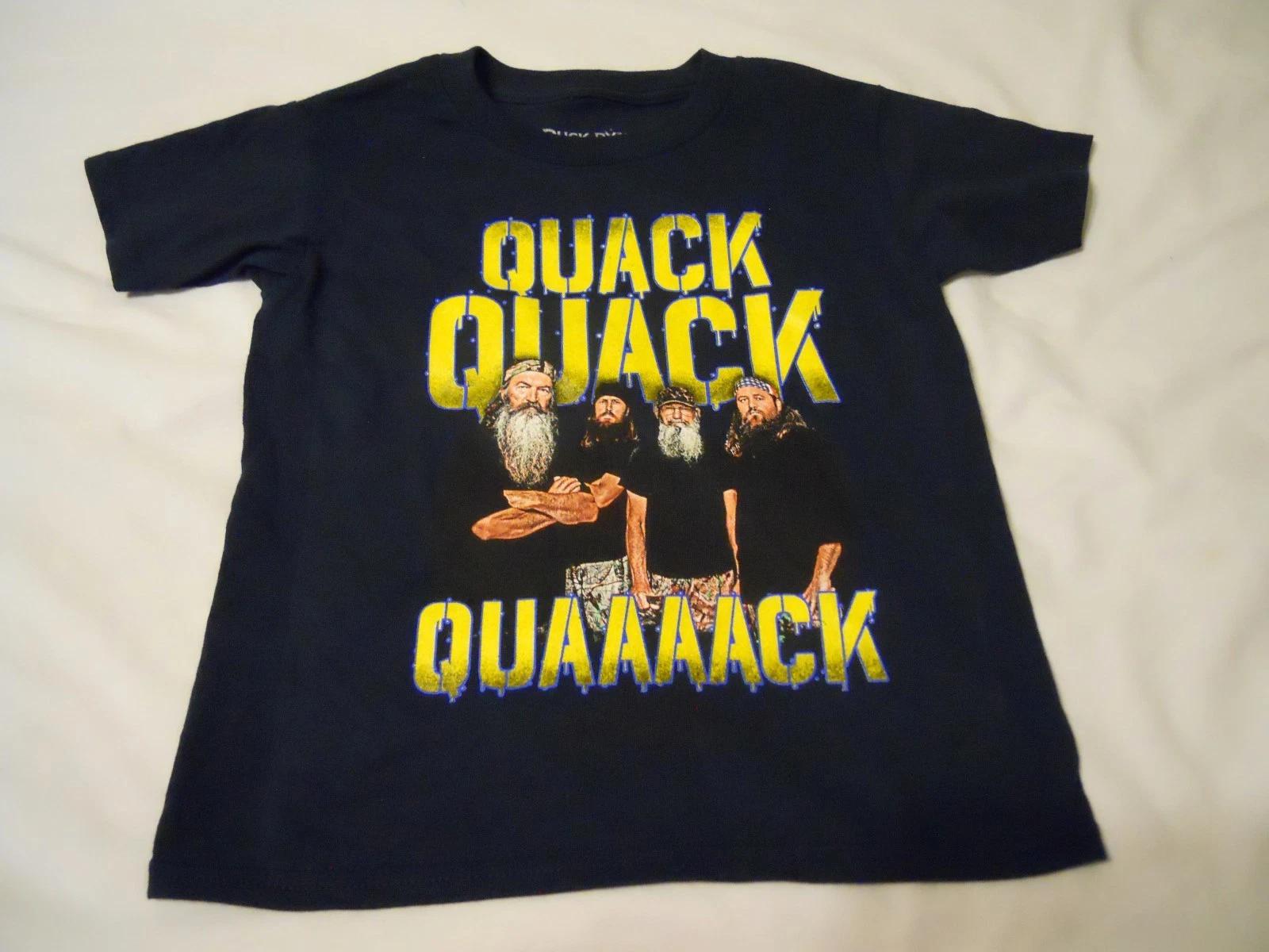 Boys Tee Shirt Sz XS 4/5 Duck Dynasty Navy Blue Quack Quack 100