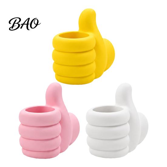Thumb-Up Pencil Holder 3D Printed Thumbs?Up Pen Holder, Funny Gesture Shaped Desk Organizer, Creative Cute Makeup Brush Organizer Cup, Desktop