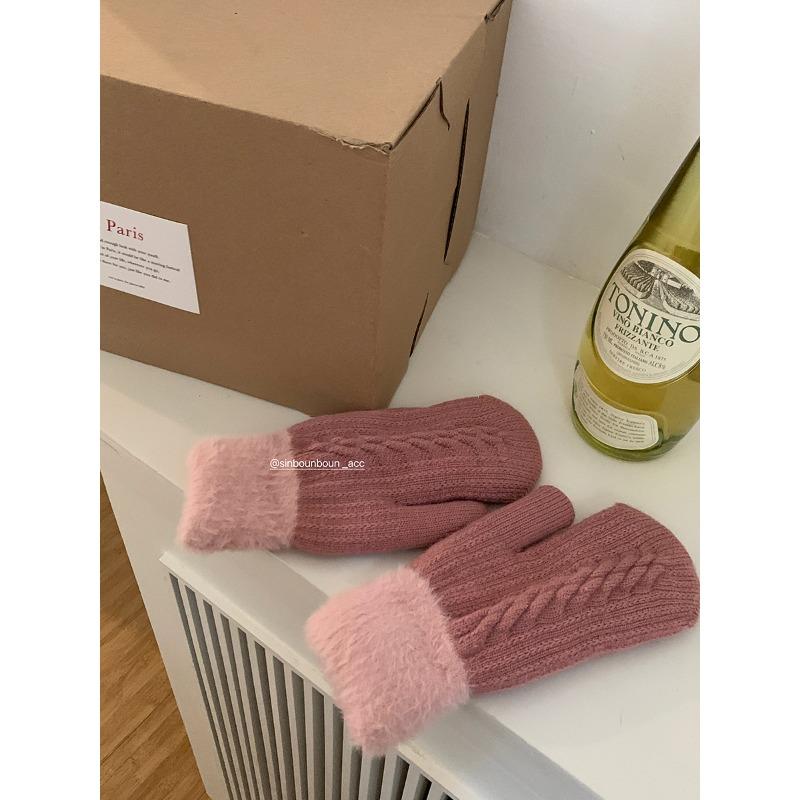 

Холодная езда теплые перчатки женские зимние плюшевые студенческие антифриз начес утолщенные варежки вязаные average size