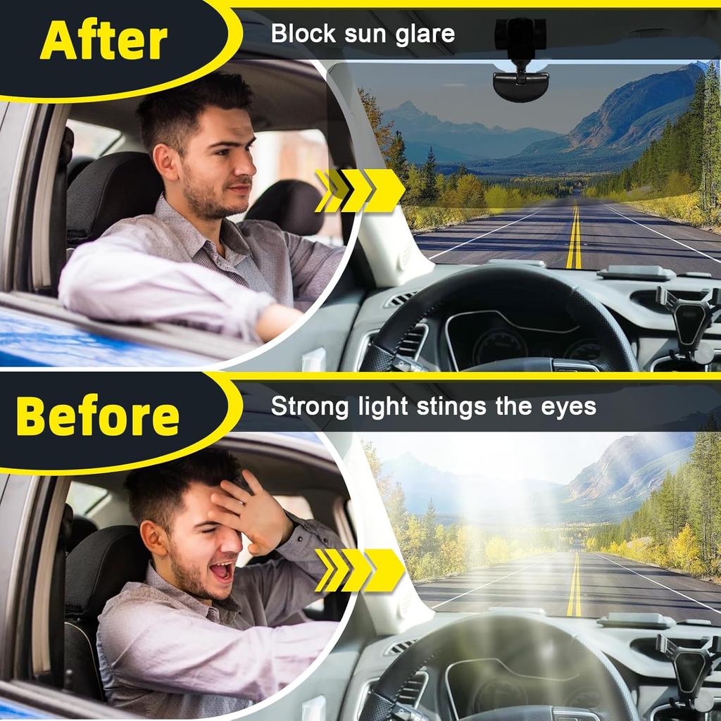 Sun Visor For SUV, Sun Visor Extender For Car Easy To Tall, UV400 Anti-Glare Protects From Glare, UV Rays, Snow Blindness For Safe Driving, Universal