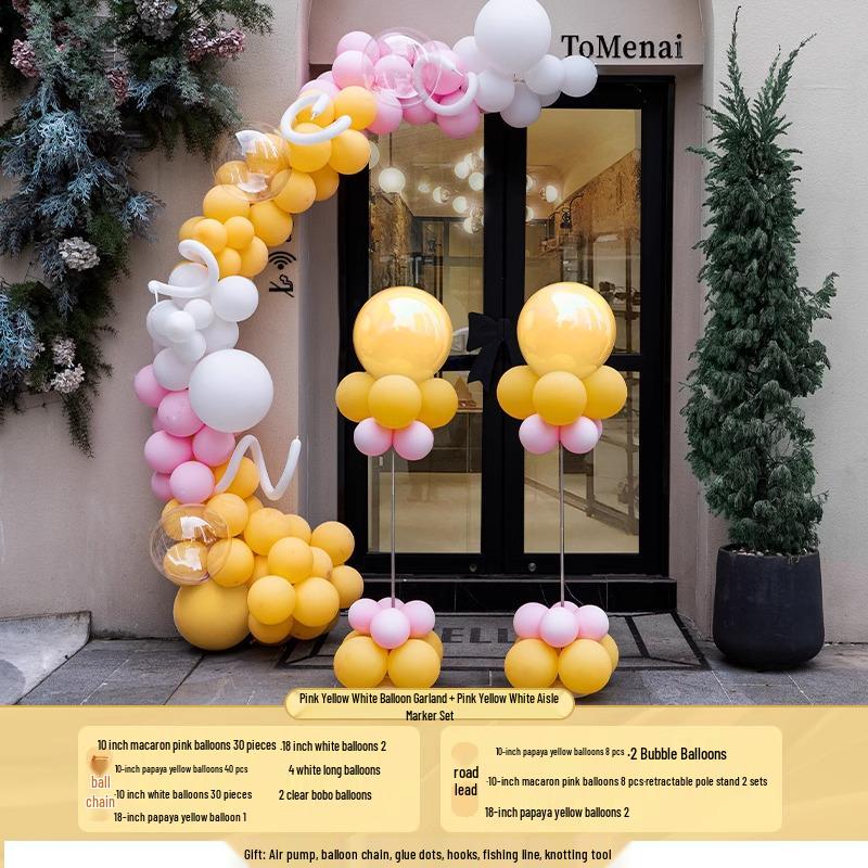 Graduation & Event Balloon Arch Decoration for Yoga Studio or Storefront Background