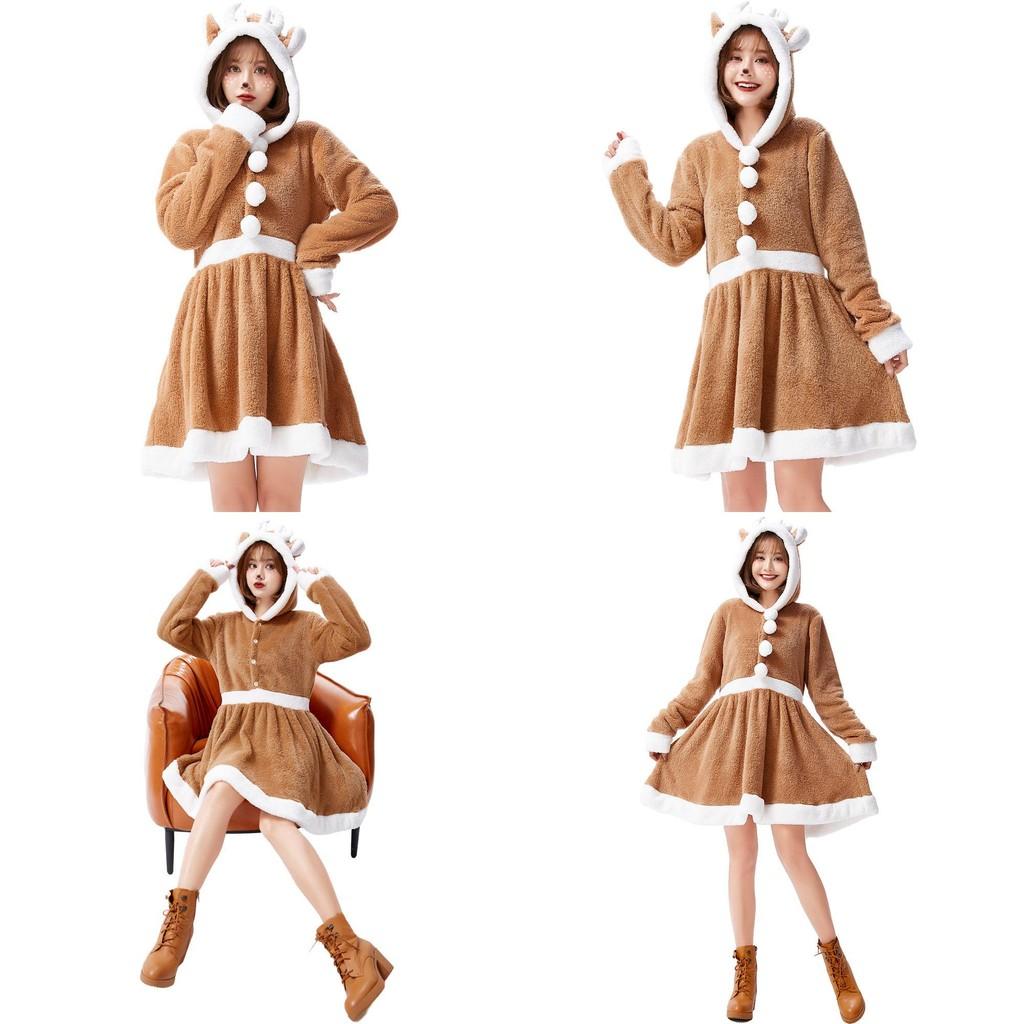 Holiday Reindeer Cosplay Dress For Women With Polyester Fabric For Stage Performances