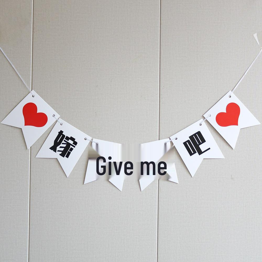 Valentine's Day Bilingual Fishtail Banner: Birthday, Proposal, Confession, Decorative Hanging Flag
