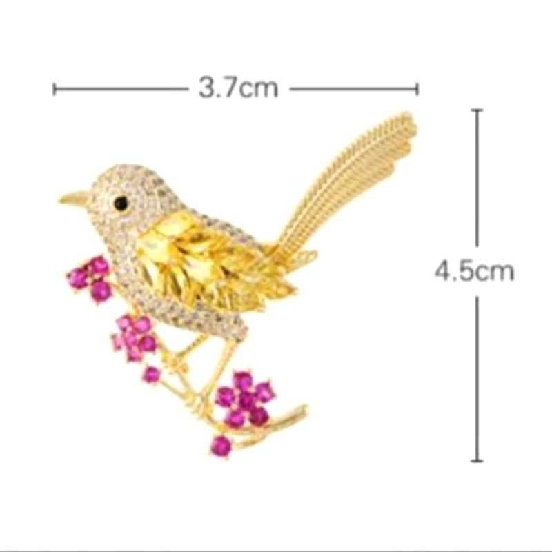 Fashion Rhinestone Lucky Magpie Bird Brooches For Women Clothing Coat Jewelry Accessories Gifts