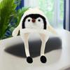Cartoon Sweet Cute Penguin Ear Flap Hat Winter Outdoor Warm Thickened Plush Windproof Soft Pullover Hat Children's Gift