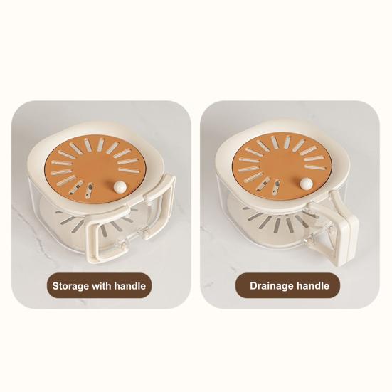 Drain Basket with Detachable Design Transparent Visible Stackable Multifunctional Drain Box Hollow Net Tray