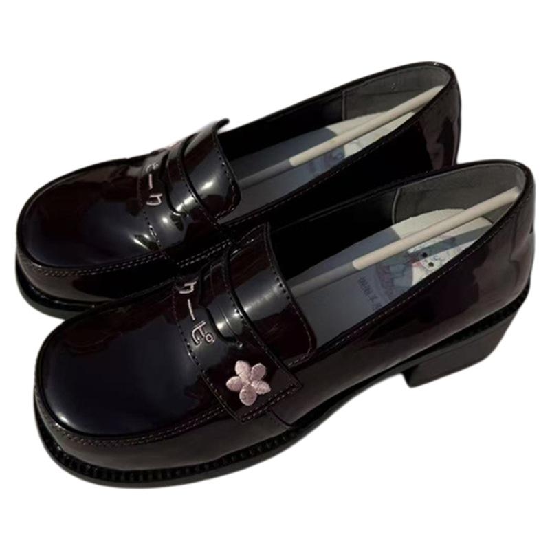 Lolita lolita uniform shoes new versatile Japanese campus style cute round head middle heel jk single shoes