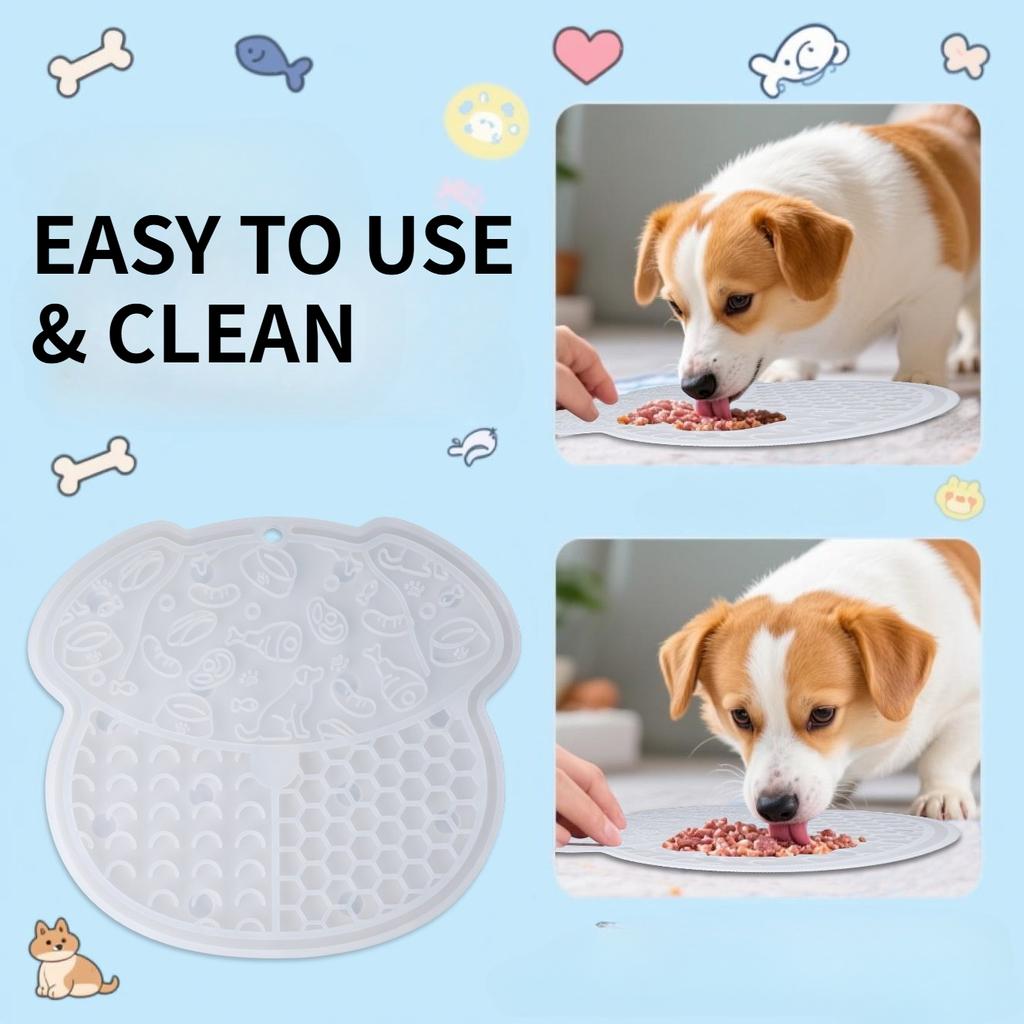 Slow Feeder Bowl, Silicone Lick Mat with Suction Cups for Dog Cat, Snuffle Mat for Pet Smell Training,Puzzle Toy for Bored Puppy
