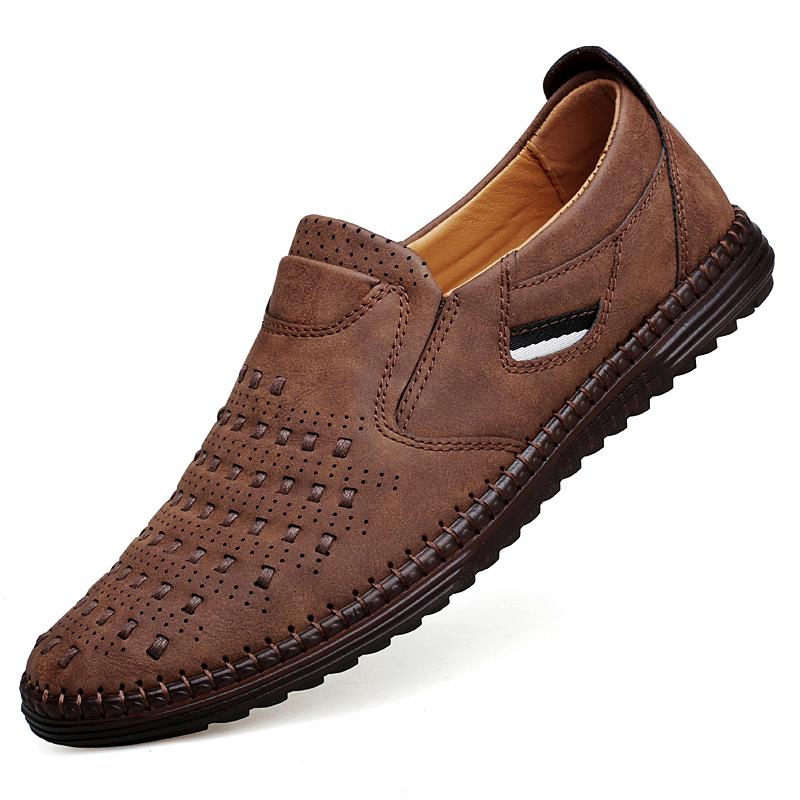 

Повседневные кожаные мужские лоферы Бренд Повседневная формальная деловая обувь Высокое качество Итальянская дышащая противоскользящая обувь для лодки Большой размер 38-48 38 коричневый