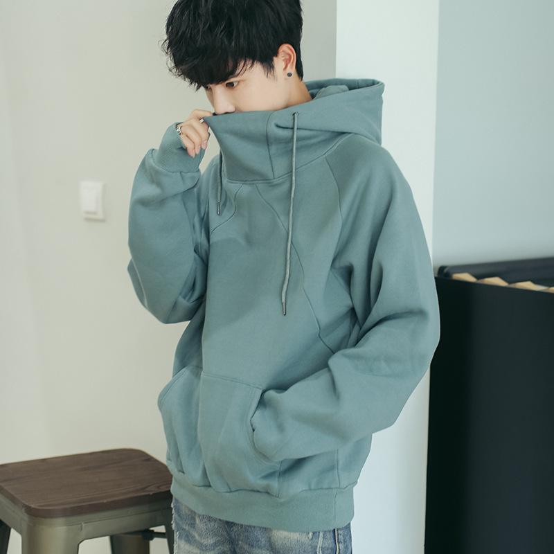 Korean Loose Turtleneck Men's Hooded 2025 New Spring and Autumn Trendy Velvet Jacket