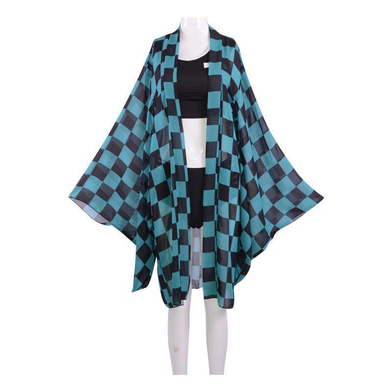 Stunning Demon Slayer Kimetsu No Yaiba Bikini Swimsuit Set With Beautiful Cloak For Summer