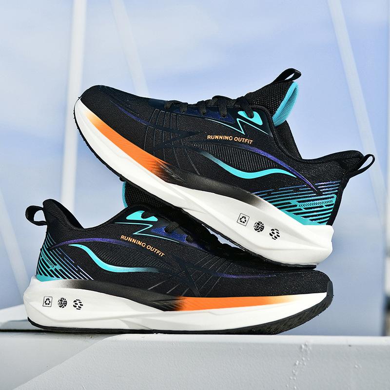 New carbon plate shock absorption lightweight sports shoes men's professional marathon running shoes adolescent students physical test racing