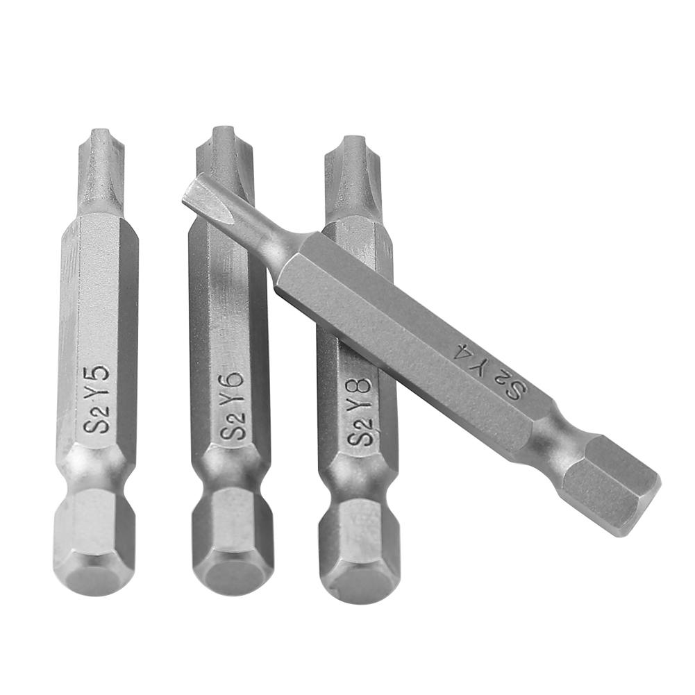 4Pcs Triangle Shaped Y Type 1 4 Hex Shaft Magnetic Screwdriver Screw Tool