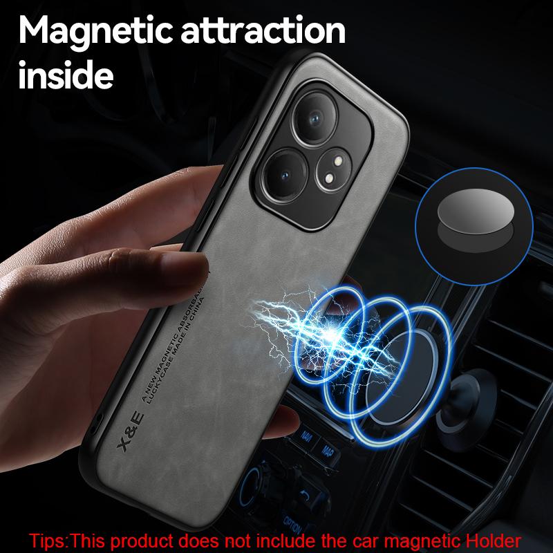 KEYSION Luxuriöse Retro-PU-Lederhülle für Realme GT 6 6T, weiches Silikon + PC, stoßfeste Telefonrückseite für OPPO Realme GT Neo 6 SE