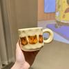 Birthday Gift Cute Little Bear Ceramic Cup for Boys and Girls Drinking Water Cup with Lid Spoon Couple Cup