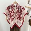 New 91 foreign style scarf women's high-end silk scarf square scarf cotton and linen headscarf spring and autumn fashion shawl thin scarf sun