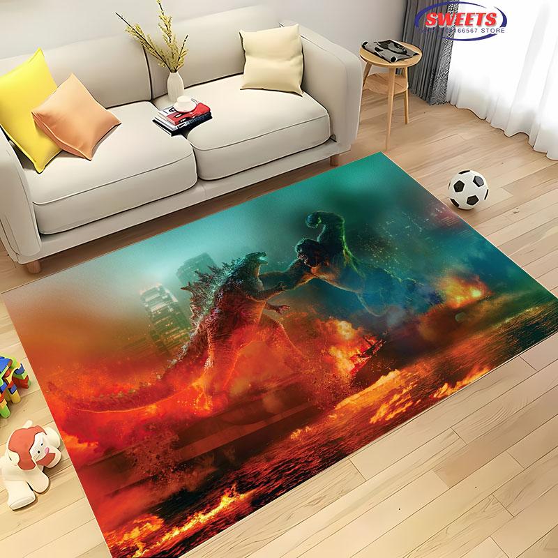

Нове прибуття ! Класичний килим Godzilla VS Kong, Килимок для вітальні, спальні, біля ліжка, Нековзкий, міцний, великої площі, Килим для домашнього офісу 40x60cm (16x24in)