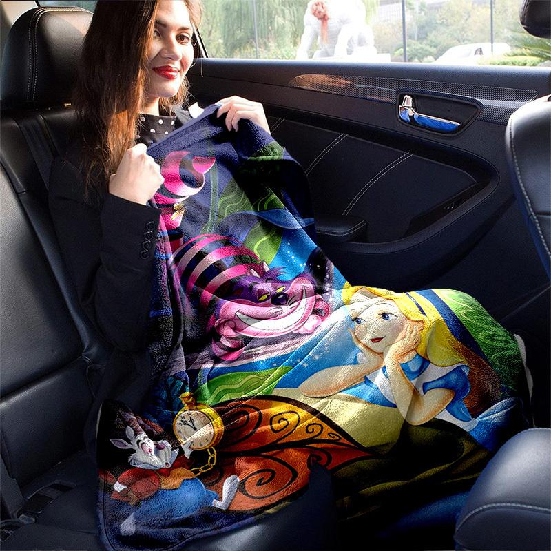 1pc, Wonderland Adventure Blanket, Perfect for All Seasons, Soft Flannel Throw Blanket, Versatile & Cozy for Bedroom, Living Room, Travel, Camping, Ca