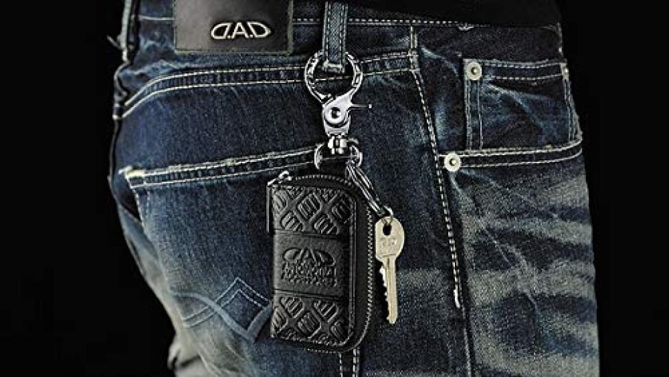 Smart Key Smart Key Case 2 Monogram Leather Enamel Deep G.A.D. [Small Case] Red/Gold HA566-03