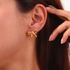 CARLIDANA Fashion Trend Bow Jewelry Waterproof Bow Earrings and Necklace 18k Gold Plated Stainless Steel Women Jewelry Set
