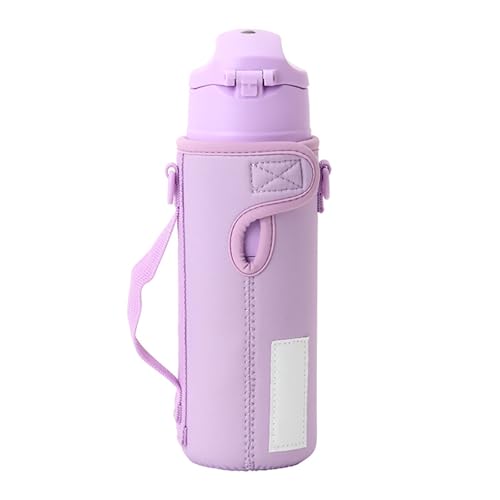 Sanrio (SANRIO) Stainless Steel Bottle with Cover, Kuromi Design, for Children, Keeps Drinks Cold Only, Capacity: 470mL, Name Space, One-Touch Open