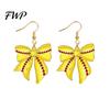Dangle Earrings 1 Pair Sports Ball Bow Hook 2D Acrylic Rugby Football Basketball Bowknot Tennis Baseball Drop Lovers Gifts Ear Jewelry