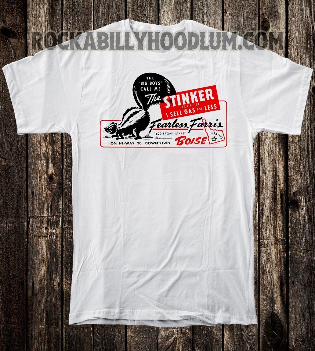 Retro Hot Rod Tee T Shirt Drag Race Speed Shop Fearless Farris Lil Stinker Skunk M